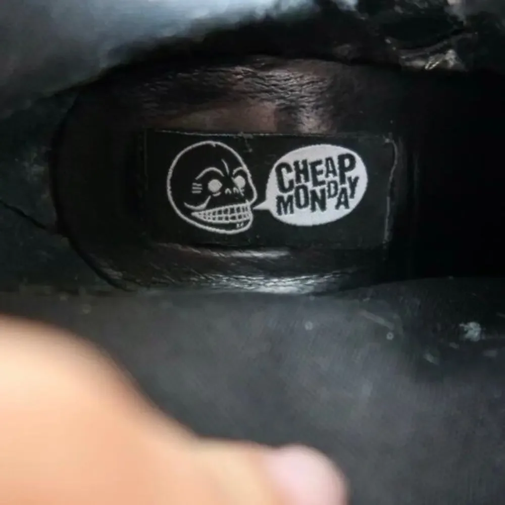 Cheap Monday‎ Monolit Suede Cream Rubber Platform Wedge Size 7 Y2K 2000s EMO